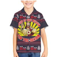 Jesus Is The Reason For The Season Christmas Family Matching Mermaid Dress and Hawaiian Shirt Funny Xmas Holiday Patterns - Wonder Print Shop