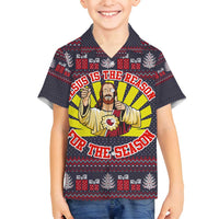 Jesus Is The Reason For The Season Christmas Family Matching Off Shoulder Maxi Dress and Hawaiian Shirt Funny Xmas Holiday Patterns - Wonder Print Shop