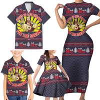 Jesus Is The Reason For The Season Christmas Family Matching Short Sleeve Bodycon Dress and Hawaiian Shirt Funny Xmas Holiday Patterns - Wonder Print Shop