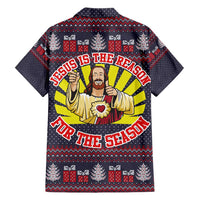 Jesus Is The Reason For The Season Christmas Family Matching Short Sleeve Bodycon Dress and Hawaiian Shirt Funny Xmas Holiday Patterns - Wonder Print Shop