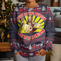 Jesus Is The Reason For The Season Christmas Kid Ugly Christmas Sweater Funny Xmas Holiday Patterns - Wonder Print Shop