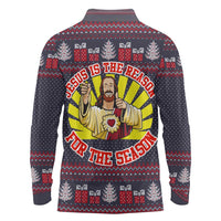 Jesus Is The Reason For The Season Christmas Long Sleeve Polo Shirt Funny Xmas Holiday Patterns - Wonder Print Shop