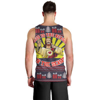 Jesus Is The Reason For The Season Christmas Men Tank Top Funny Xmas Holiday Patterns - Wonder Print Shop
