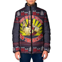 Jesus Is The Reason For The Season Christmas Padded Jacket Funny Xmas Holiday Patterns - Wonder Print Shop