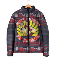 Jesus Is The Reason For The Season Christmas Padded Jacket Funny Xmas Holiday Patterns - Wonder Print Shop