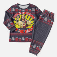 Jesus Is The Reason For The Season Christmas Pajama Set Funny Xmas Holiday Patterns - Wonder Print Shop