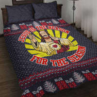 Jesus Is The Reason For The Season Christmas Quilt Bed Set Funny Xmas Holiday Patterns - Wonder Print Shop