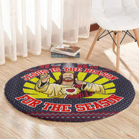 Jesus Is The Reason For The Season Christmas Round Carpet Funny Xmas Holiday Patterns - Wonder Print Shop