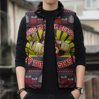 Jesus Is The Reason For The Season Christmas Sleeveless Puffer Jacket Funny Xmas Holiday Patterns - Wonder Print Shop