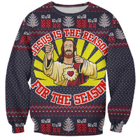 Jesus Is The Reason For The Season Christmas Sweatshirt Funny Xmas Holiday Patterns - Wonder Print Shop