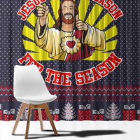 Jesus Is The Reason For The Season Christmas Window Curtain Funny Xmas Holiday Patterns - Wonder Print Shop