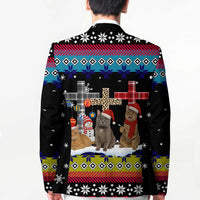 Jesus Is The Reason For The Season Christmas Blazer Funny Xmas Holiday Patterns - Wonder Print Shop