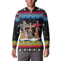 Jesus Is The Reason For The Season Christmas Button Sweatshirt Funny Xmas Holiday Patterns - Wonder Print Shop