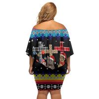 Jesus Is The Reason For The Season Christmas Family Matching Off Shoulder Short Dress and Hawaiian Shirt Funny Xmas Holiday Patterns - Wonder Print Shop