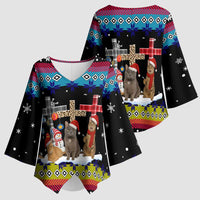 Jesus Is The Reason For The Season Christmas Kimono Sleeve Blouse Funny Xmas Holiday Patterns - Wonder Print Shop