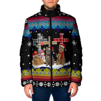 Jesus Is The Reason For The Season Christmas Padded Jacket Funny Xmas Holiday Patterns - Wonder Print Shop