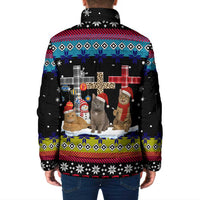 Jesus Is The Reason For The Season Christmas Padded Jacket Funny Xmas Holiday Patterns - Wonder Print Shop
