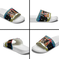 Jesus Is The Reason For The Season Christmas Slide Sandals Funny Xmas Holiday Patterns - Wonder Print Shop