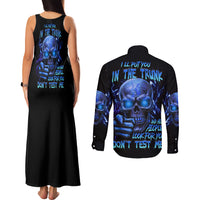 I'll Put You In The Trunk Couples Matching Tank Maxi Dress and Long Sleeve Button Shirt - Wonder Print Shop