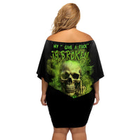 My Give A F Skull Is Broken Family Matching Off Shoulder Short Dress and Hawaiian Shirt - Wonder Print Shop