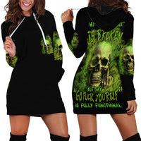 My Give A F Skull Is Broken Hoodie Dress - Wonder Print Shop