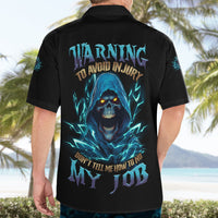 Warning To Avoid Injury Mad Reaper Skull Hawaiian Shirt - Wonder Print Shop