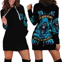 Warning To Avoid Injury Mad Reaper Skull Hoodie Dress - Wonder Print Shop