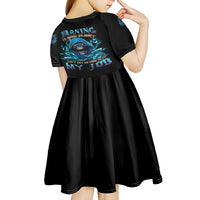 Warning To Avoid Injury Mad Reaper Skull Kid Short Sleeve Dress - Wonder Print Shop