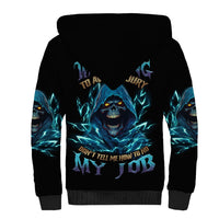 Warning To Avoid Injury Mad Reaper Skull Sherpa Hoodie - Wonder Print Shop