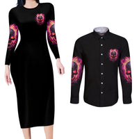 I Can Keep My Mouth Couples Matching Long Sleeve Bodycon Dress and Long Sleeve Button Shirt - Wonder Print Shop