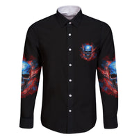 Your Demons Hide Under Your Bed Skull Family Matching Long Sleeve Bodycon Dress and Hawaiian Shirt - Wonder Print Shop