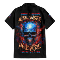 Your Demons Hide Under Your Bed Skull Family Matching Mermaid Dress and Hawaiian Shirt - Wonder Print Shop