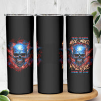 Your Demons Hide Under Your Bed Skull Skinny Tumbler - Wonder Print Shop