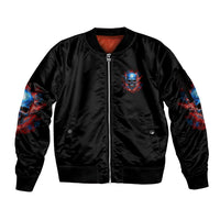 Your Demons Hide Under Your Bed Skull Sleeve Zip Bomber Jacket - Wonder Print Shop