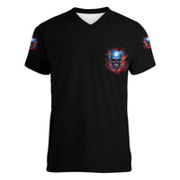 Your Demons Hide Under Your Bed Skull Women V Neck T Shirt - Wonder Print Shop