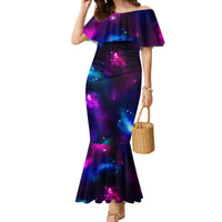Karma Fairy Skull Galaxy Family Matching Mermaid Dress and Hawaiian Shirt - Wonder Print Shop