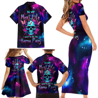 Karma Fairy Skull Galaxy Family Matching Short Sleeve Bodycon Dress and Hawaiian Shirt - Wonder Print Shop