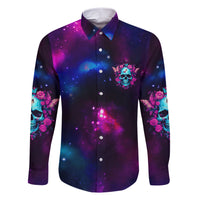 Karma Fairy Skull Galaxy Family Matching Short Sleeve Bodycon Dress and Hawaiian Shirt - Wonder Print Shop