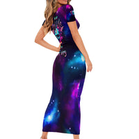 Karma Fairy Skull Galaxy Family Matching Short Sleeve Bodycon Dress and Hawaiian Shirt - Wonder Print Shop