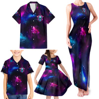 Karma Fairy Skull Galaxy Family Matching Tank Maxi Dress and Hawaiian Shirt - Wonder Print Shop