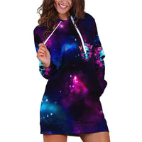 Karma Fairy Skull Galaxy Hoodie Dress - Wonder Print Shop
