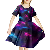 Karma Fairy Skull Galaxy Kid Short Sleeve Dress - Wonder Print Shop