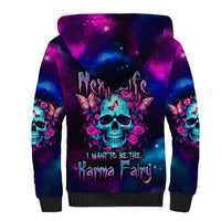 Karma Fairy Skull Galaxy Sherpa Hoodie - Wonder Print Shop
