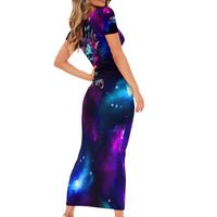 Karma Fairy Skull Galaxy Short Sleeve Bodycon Dress - Wonder Print Shop