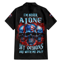 I'm Never Alone My Demons Are With Me 24/7 Family Matching Off Shoulder Maxi Dress and Hawaiian Shirt - Wonder Print Shop