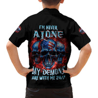 I'm Never Alone My Demons Are With Me 24/7 Family Matching Summer Maxi Dress and Hawaiian Shirt - Wonder Print Shop