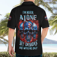 I'm Never Alone My Demons Are With Me 24/7 Hawaiian Shirt - Wonder Print Shop