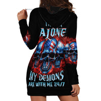 I'm Never Alone My Demons Are With Me 24/7 Hoodie Dress - Wonder Print Shop