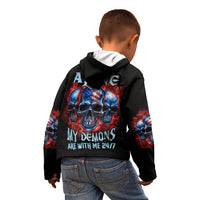 I'm Never Alone My Demons Are With Me 24/7 Kid Hoodie - Wonder Print Shop