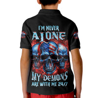 I'm Never Alone My Demons Are With Me 24/7 Kid Polo Shirt - Wonder Print Shop